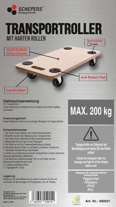 Produktbild SWV Rollbretter-Set (2 Stück) (200 kg)