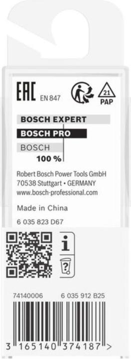 Image du produit Bosch Professional Zubehör Fraise à rainurer en V, 6 mm, D1 6,35 mm, L 9,2 mm, G 48 mm, 90
