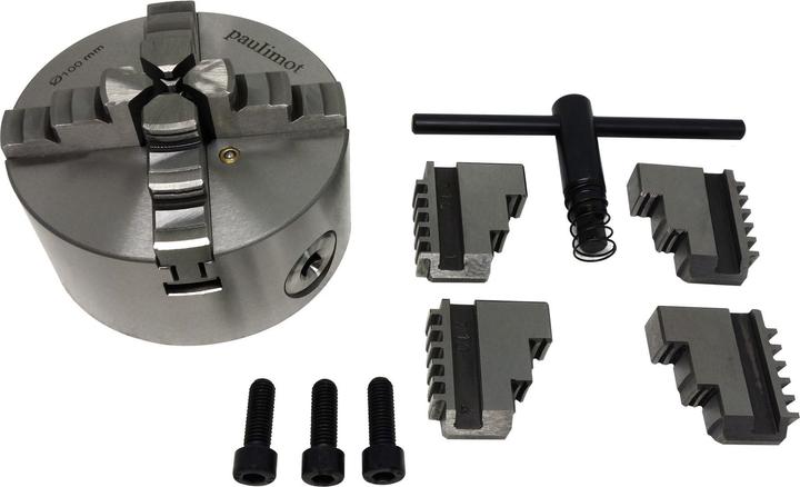 Paulimot Vierbackenfutter, 100 mm, zentral verstellbare Backen