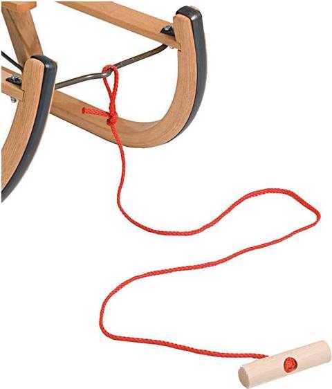 Sirch Câble de traction rouge avec pommeau en bois pour luge