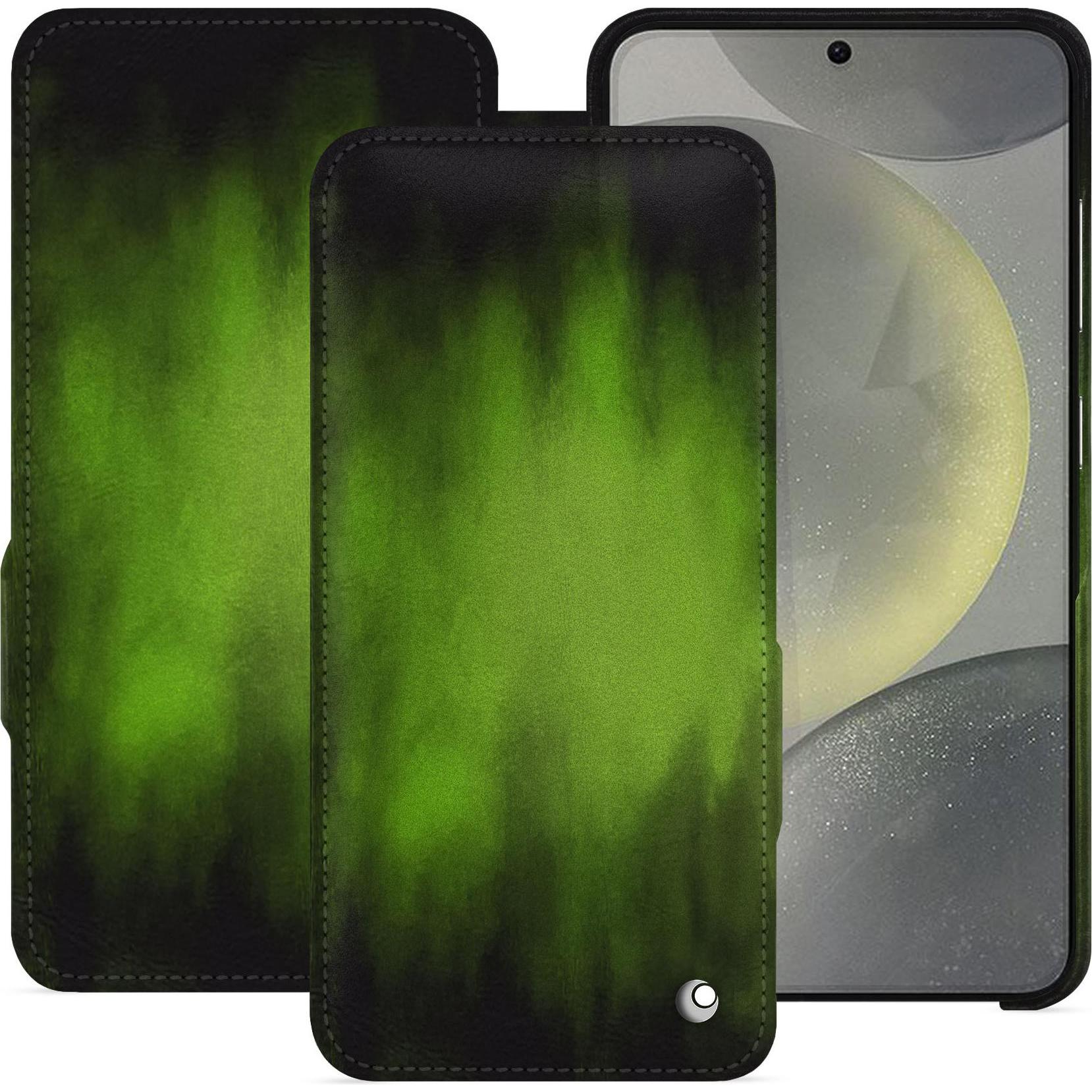 Noreve Lederschutzhülle horizontal (Samsung Galaxy S24), Smartphone Hülle, Grün