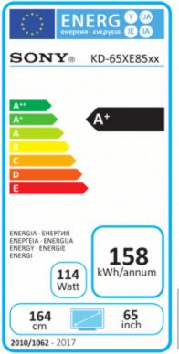 Energie-Label Sony Kd-65xe8505 (65", LCD, 4K, 2017)
