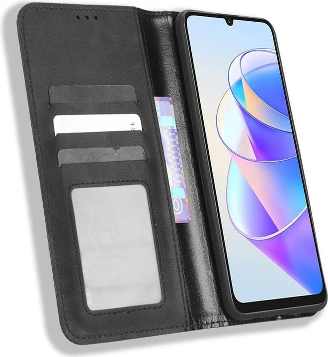 Produktbild Cover-Discount Honor X7a - Vintage Flip Case Hülle schwarz (Honor X7a)