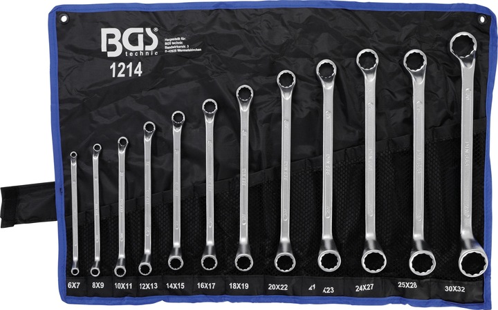Actual product image BGS Set di 12 Chiavi a doppio anello, a gomito SW 6 x 7 - 30 x 32 mm ( 1214 ) (30 mm, 18 mm, 11 mm, 12 mm, 20 mm, 19 mm, 27 mm, 15 mm, 13 mm, 25 mm, 6 mm, 21 mm, 7 mm, 14 mm, 8 mm, 10 mm, 23 mm, 22 mm, 17 mm, 28 mm, 9 mm, 16 mm, 24 mm, 26 mm, 29 mm)