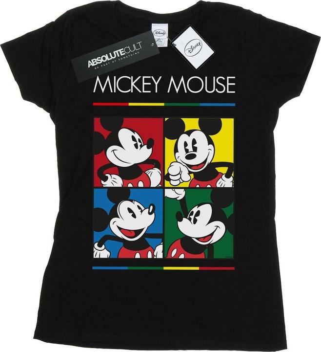 Actual product image Disney Womens/Ladies Mickey Mouse Square Colour Cotton T-Shirt (L)