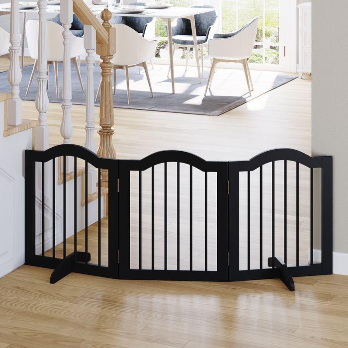 Actual product image Swisshandel24 Dog barrier fence Protective fence Dog fence Configuration fence 3-piece with two support feet rod
