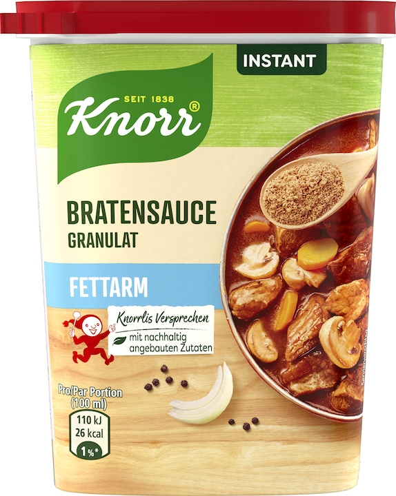 Image du produit Knorr Sauce de rôti granulée instantanée pauvre en graisse, en portions légères, pour les plats de viande (230 g)