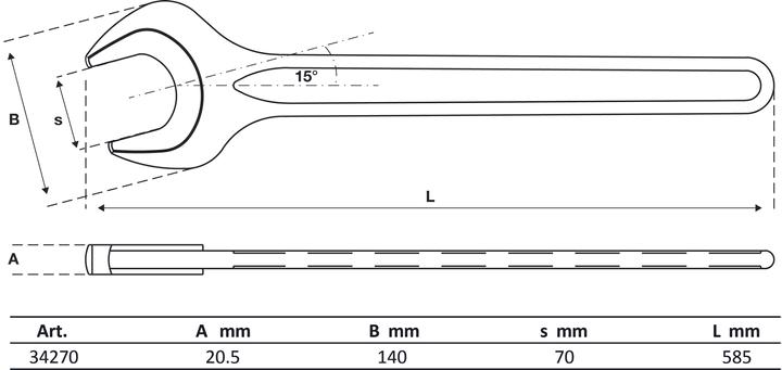 Actual product image BGS Single Open End Spanner DIN 894 70 mm (70 mm)