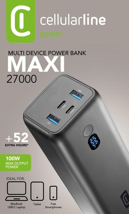 Produktbild Cellularline Maxi 27000 (27000 mAh, 100 W, 98 Wh)
