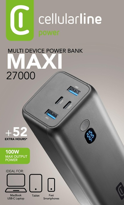 Actual product image Cellularline Maxi 27000 (27000 mAh, 100 W, 98 Wh)