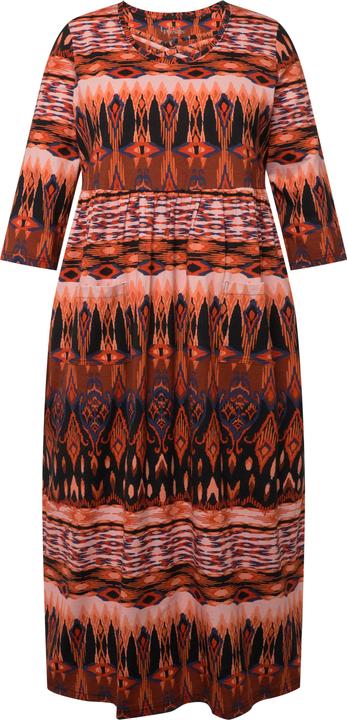 Produktbild Ulla Popken Jerseykleid, A-Linie, Zierbänder, Rundhals, 3/4-Arm (50, 52)