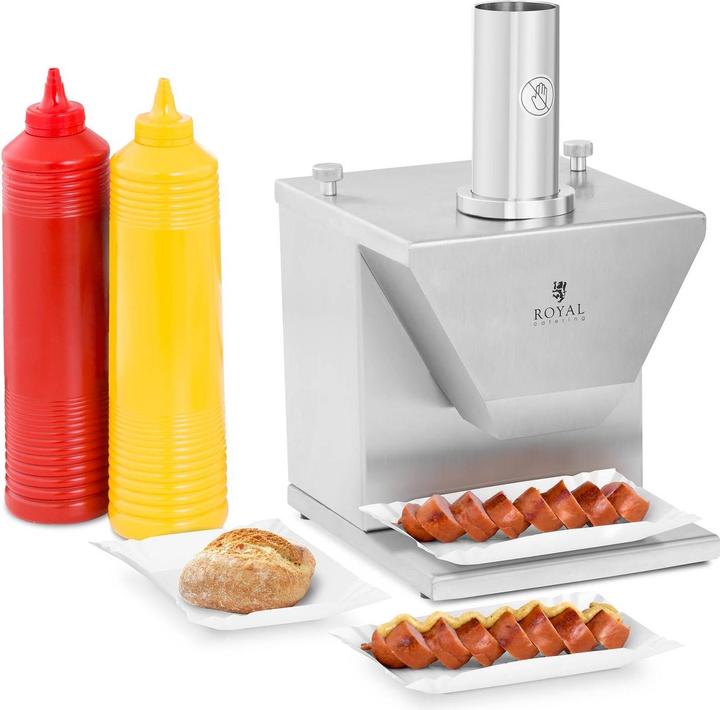 Royal Catering Currywurstschneider Elektrisch Wurstschneider Wurstzerkleinerer Wurst Gastro