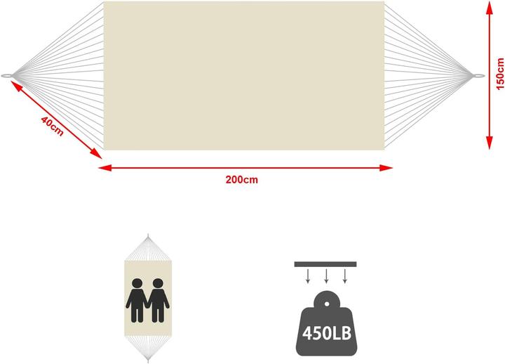 Produktbild Yaersi Doppelte Boho-Makramee-Hängematte (204 kg)