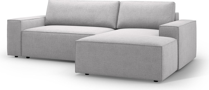 Actual product image Micadoni Bouclé Right Corner Sofa With Bed Function And Box, "Jodie", 3 Seats, 246x151x86 Made in Europe (Corner sofa)