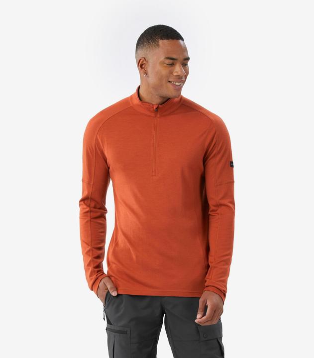 Actual product image Forclaz Langarmshirt Herren Brustreissverschluss - Merino Resist braun (L)
