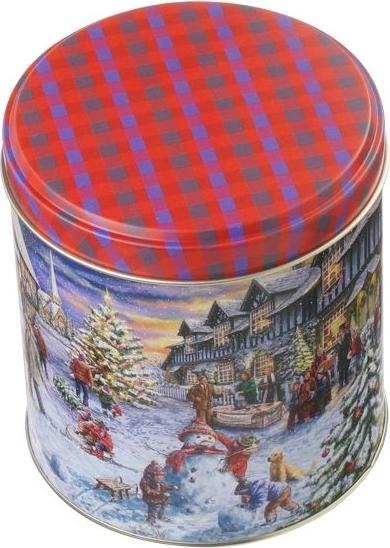 Gawol Boîte à biscuits ronde Marché de Noël Ø 11x12cm