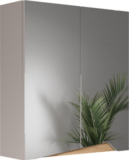 Vichy Spiegelschrank Marelle, Greige/Artisan-Eiche, 60 x 67 cm mit höhenverstellbarem Einlegeboden