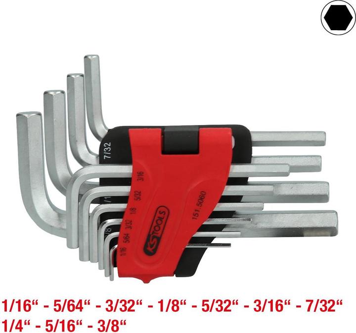 Actual product image KS Tools Angle pin wrench set in folding holder