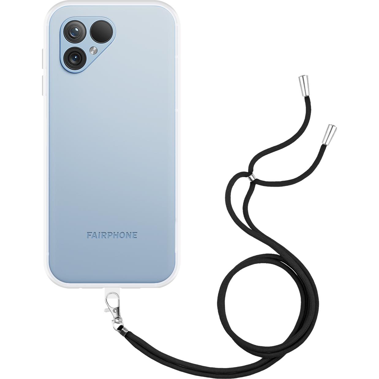 Cazy Handykette Hülle Kompatibel mit Fairphone 5 - Silikon Handyhülle mit Band Necklace Hülle -, Handykette, Transparent