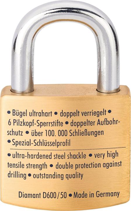 Actual product image Burg Wächter Padlocks D 600 Diamond
