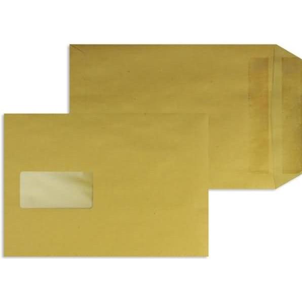 Blanke, Versandtasche + Luftpolstertasche, Versandtaschen B5 90g/qm selbstklebend Fenster VE=500 St. braun (500 x)