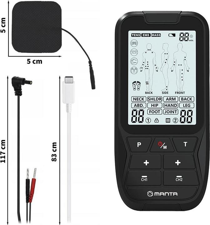 Actual product image Manta R-C101L Combo Muscle Electrostimulator