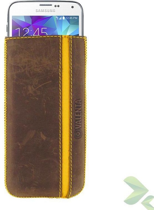 Actual product image Valenta Valencia Pocket Stripe Vintage Valentine - Redhead Samsung Galaxy S5, Sony Xperia Z and more (Brown) (Samsung Galaxy Ace, Nokia Lumia 1020, Sony Xperia M2, Nokia Lumia 930, Samsung Galaxy S5, Sony Xperia Z)