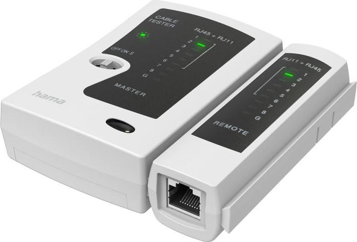 Hama Network cable tester, cable tester for 8p8c (RJ45), 6p6c or 6p4c (Measuring line)