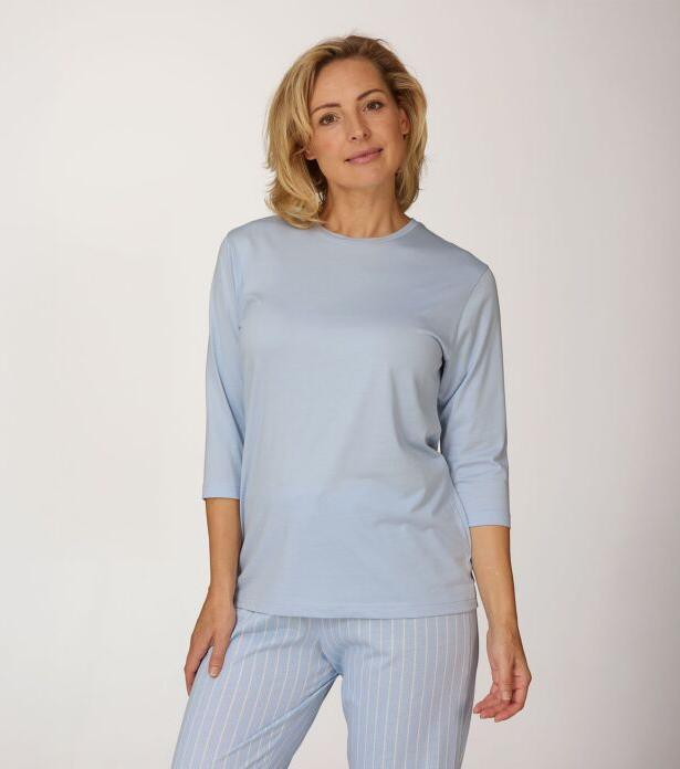 Image du produit Artime Haut de pyjama pour dames à manches 3/4, uni (S)