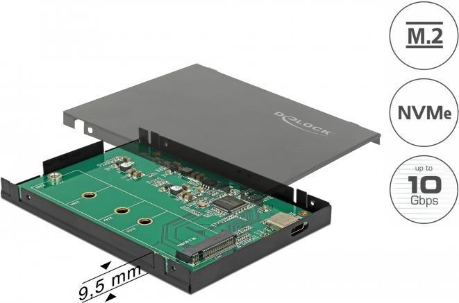 Image du produit Delock USB-C 3.1 Gen2 pour les SSD M.2 NVME (M.2 2242, M.2 2260, M.2, M.2 2230)