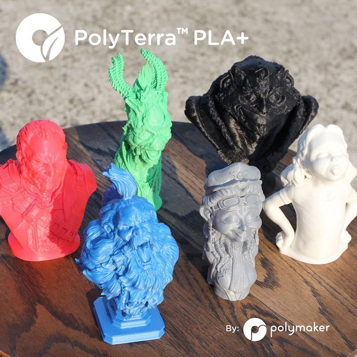 Actual product image Polymaker Polyterra Pla Plus Cardboard Coil, Blue, 1 kg, 1.75mm (PLA+, 1.75 mm, 1000 g, Blue)