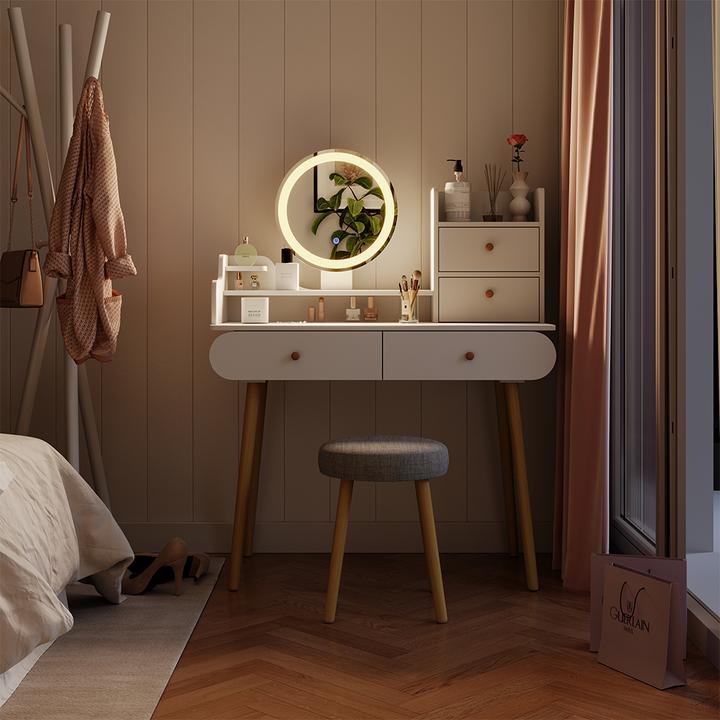 Actual product image Vicco Edda with LED mirror and stool (100 x 40 x 130 cm)