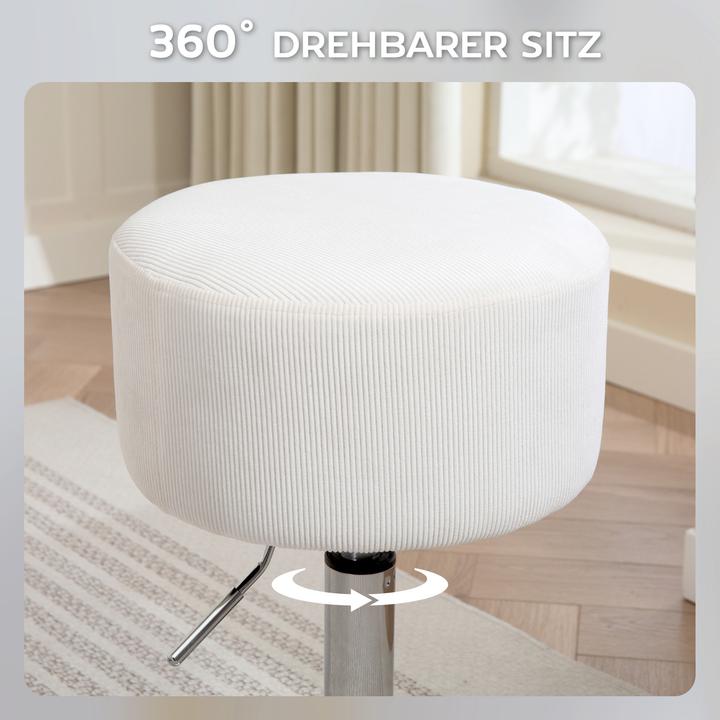 Actual product image Homcom Barhocker Polyester, Stahl Weiss