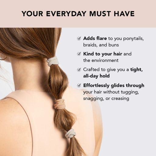 Actual product image Kitsch Medium nylon elastic bands with glitter effect set of 12 (Hair tie)