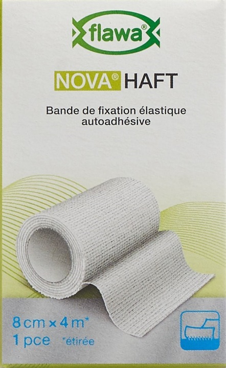 Actual product image Flawa Nova Haft cohesive gauze bandage 8 cm x 4 m 1 piece