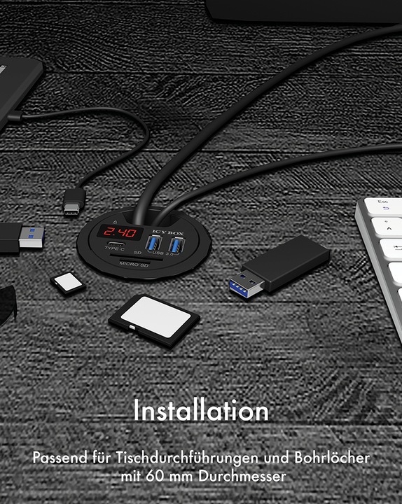 Immagine prodotto Icy Box Ib-Hub1404 (USB-A, 3 Porti)