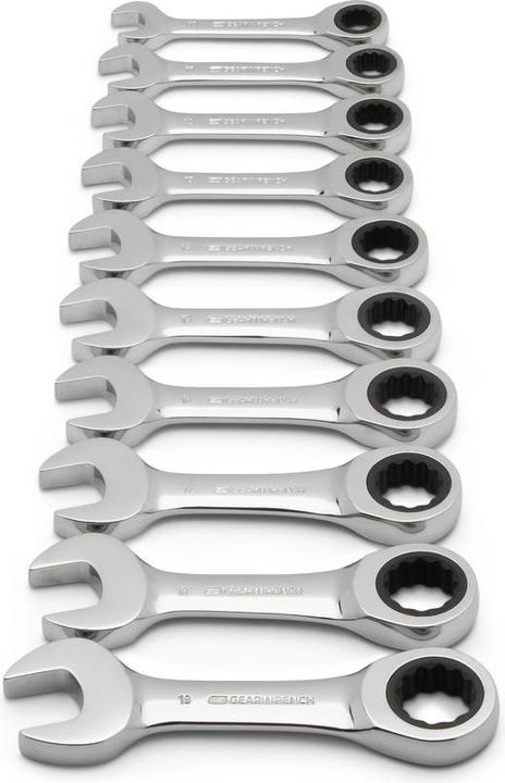 Immagine prodotto Gear Wrench Stubby Ratschen-Ringmaulschlüssel Satz, kurz, 72 Z, 10-tlg. (10 mm, 11 mm, 12 mm, 13 mm, 14 mm, 15 mm, 16 mm, 17 mm, 18 mm, 19 mm)