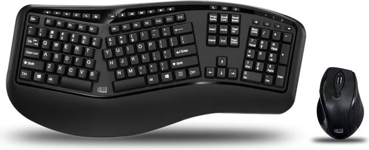 Produktbild Adesso TruForm pro™ Wireless Ergonomic Keyboard and Laser Mouse (US, Kabellos)