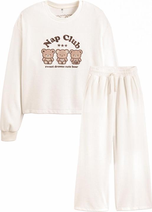 Actual product image La Redoute Collections Velvet pyjamas with bear motif (158)