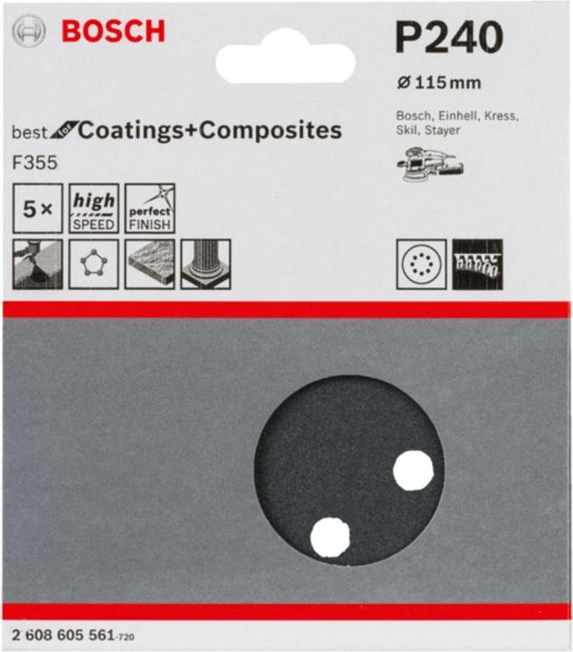 Actual product image Bosch Professional Zubehör PRO F355 sanding sheet, 115 mm, G240 (240)