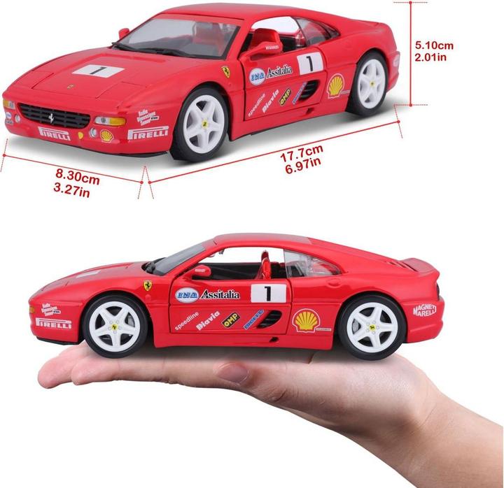 Actual product image Bburago Ferrari R&P F355 Challenge Racing 1/24 red