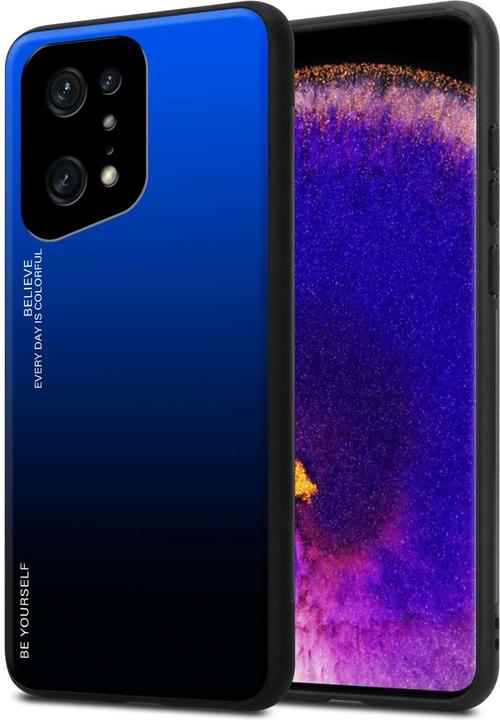 Cadorabo Custodia per Oppo FIND X5 PRO TPU 2 Farben Glas (Oppo Find X5 Pro)