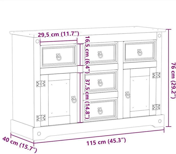 Produktbild vidaXL Sideboard (40 x 40 x 75 cm)