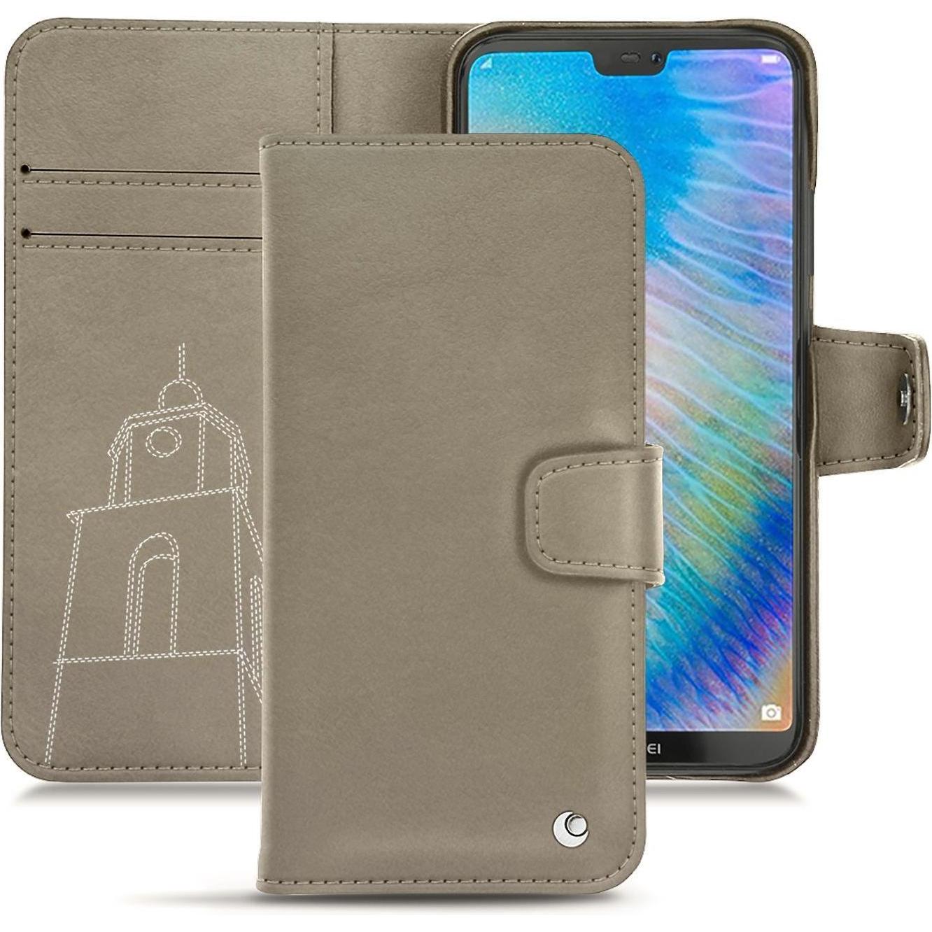 Noreve Lederschutzhülle Wallet (Huawei P20 Lite), Smartphone Hülle, Beige