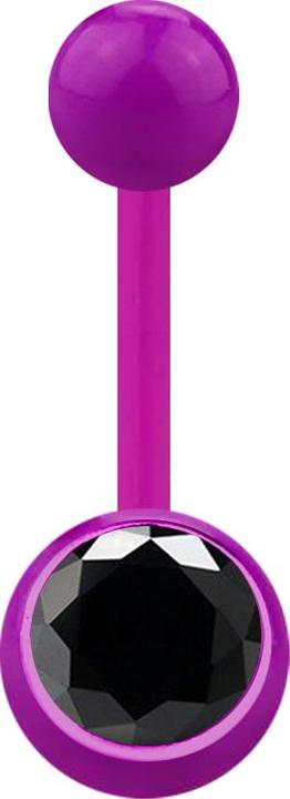 Immagine prodotto Star Piercing Banana viola con palla e cristallo nero (Materiale sintetico, senza ottone)