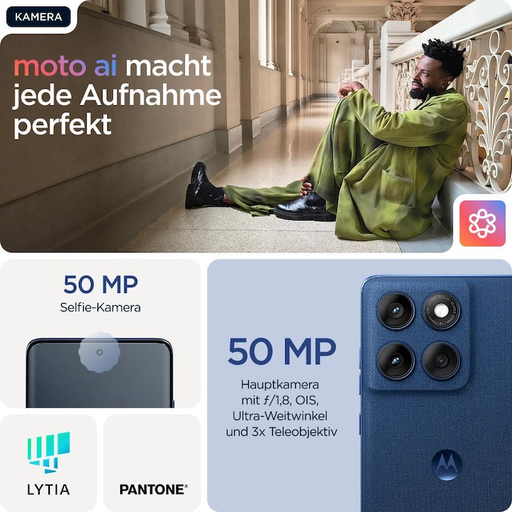 Actual product image Motorola Edge 60 (512 GB, Pantone Gibraltar Sea, 6.67", Dual SIM, 50 Mpx, 5G)