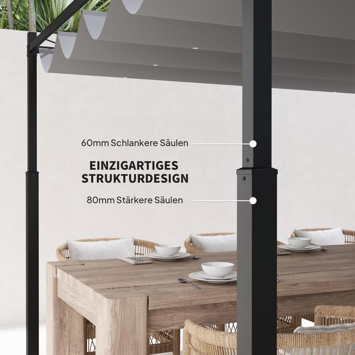 Immagine prodotto Outsunny Pergola Metall, Polyester Grau (298 cm, 298 cm)