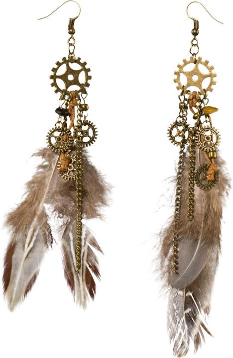 Produktbild Orlob Steampunk Ohrringe m. Federn