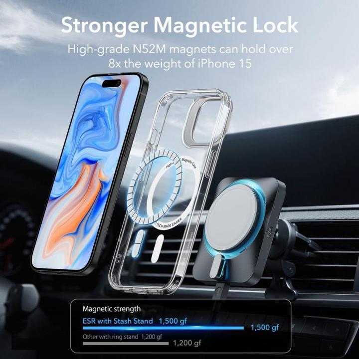 Produktbild ESR Classic Kickstand Halolock Magsafe Iphone 15 Clear (Apple iPhone 15)