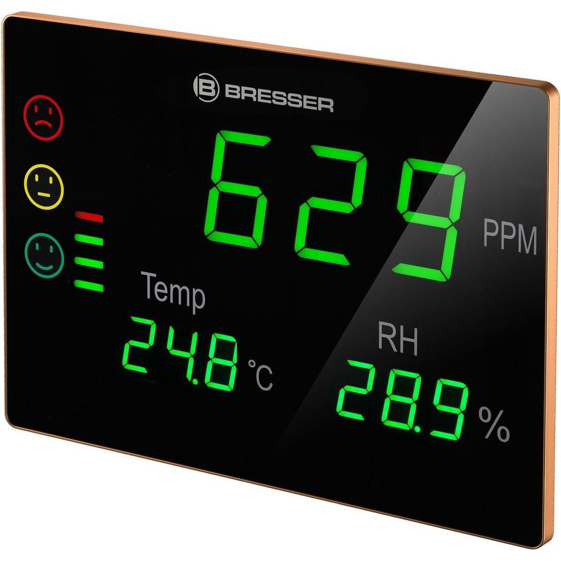 Bresser Weerstation COÂ²-meter - Air Quality Monitor Smile XXL - Met Thero- en Hygrometer, Termometro + Igrometro, Nero